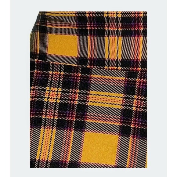No Boundaries Juniors' Sueded Leggings Yellow Plaid 3XL (21) - Picture 4 of 5